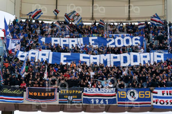 Supporters of Sampdoria  during  SSC Bari vs UC Sampdoria, Italian soccer Serie B match in Bari, Italy, March 16 2024